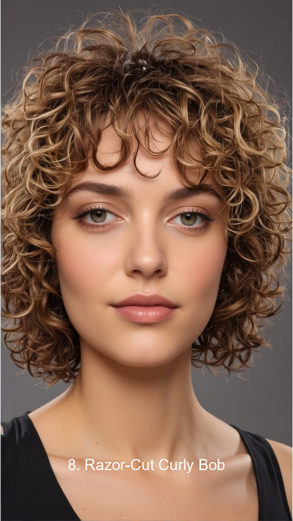 8. Razor-Cut Curly Bob