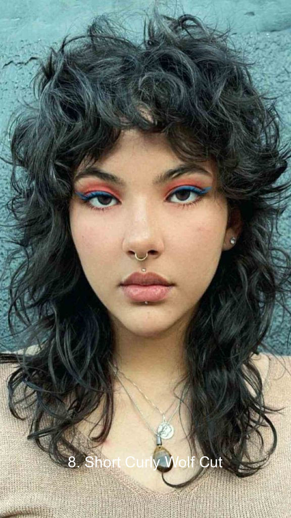 8. Short Curly Wolf Cut