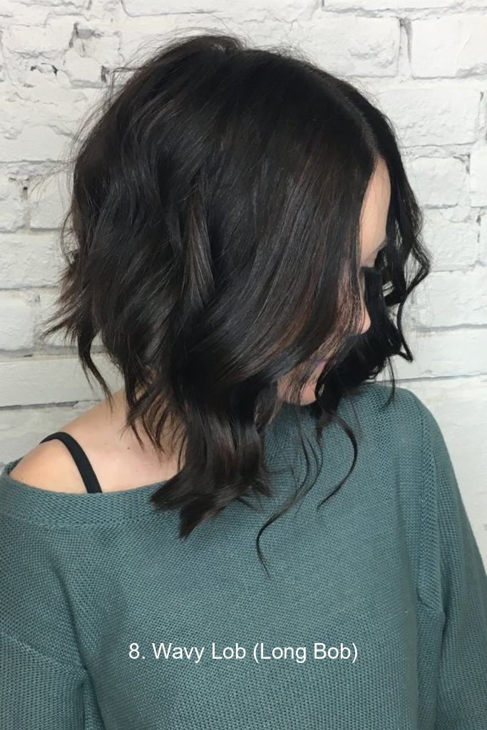 8. Wavy Lob (Long Bob)