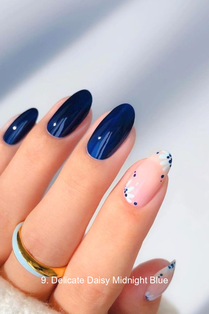 9. Delicate Daisy Midnight Blue