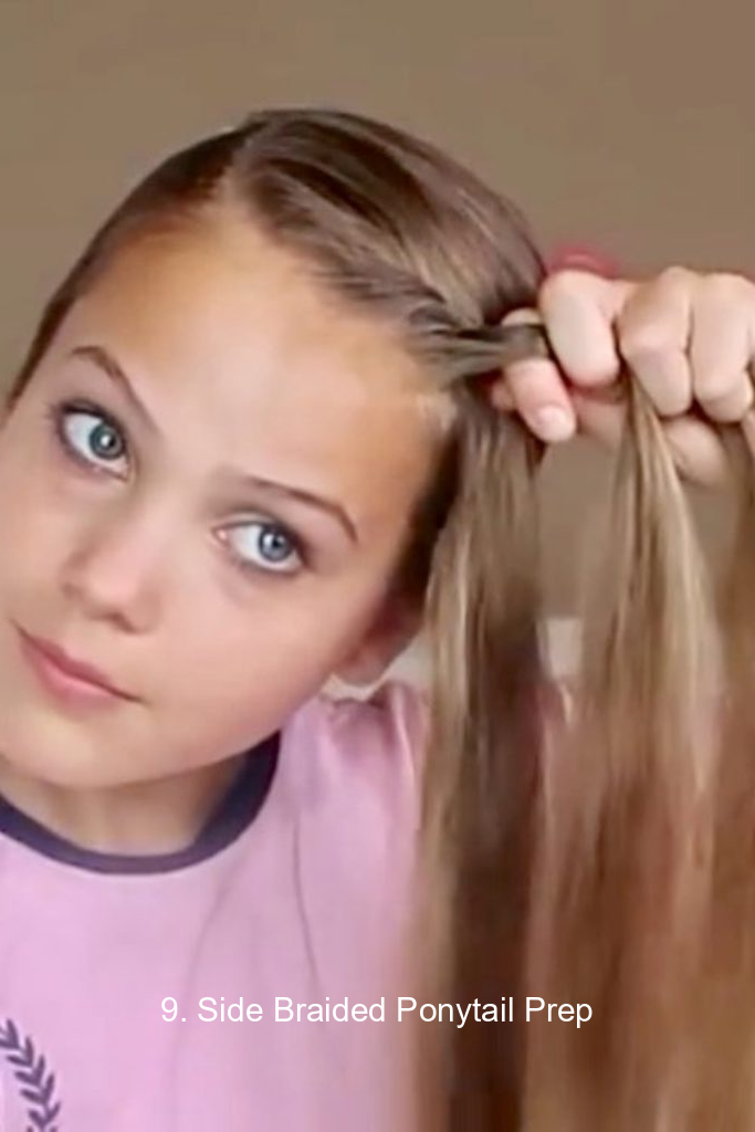 9. Side Braided Ponytail Prep